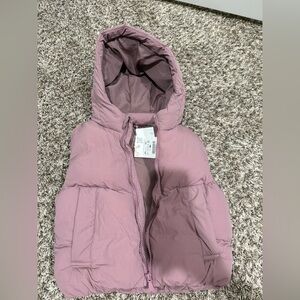 Zara Kids Mauve Hooded Puffer Vest